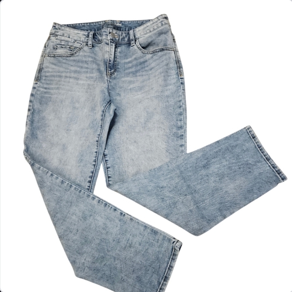 Chico's Platinum Skimmer Ankle Jeans Size 0 US 4 Acid Wash Cropped Strecth Denim